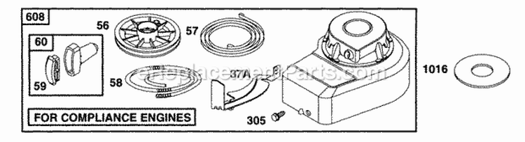 Blower Hsg Rewind Diagram and Parts List for 095902-0115-01  Briggs and Stratton Engine